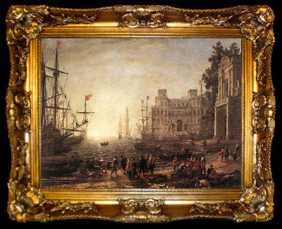framed  Claude Lorrain Port Scene with the Villa Medici dfg, ta009-2